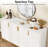 59.74" Luxury White & Gold Buffet Sideboard Cabinet With Storage & Geometric Doors-127446451