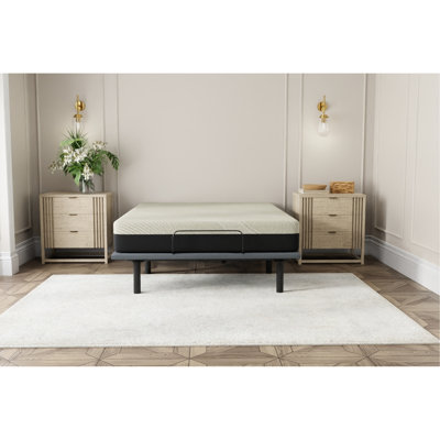 Matelas en gel de 25 cm (10 po) de taille Queen, avec contours alvéolés, conception respirante et housse de luxe amovible. Soutien ferme moyen, fermeture éclair.