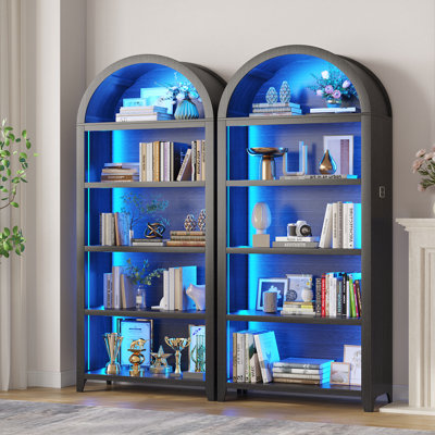 Armoire de rangement arquée à 5 tablettes de 29,5 po de largeur avec capteur tricolore (ensemble de 2)