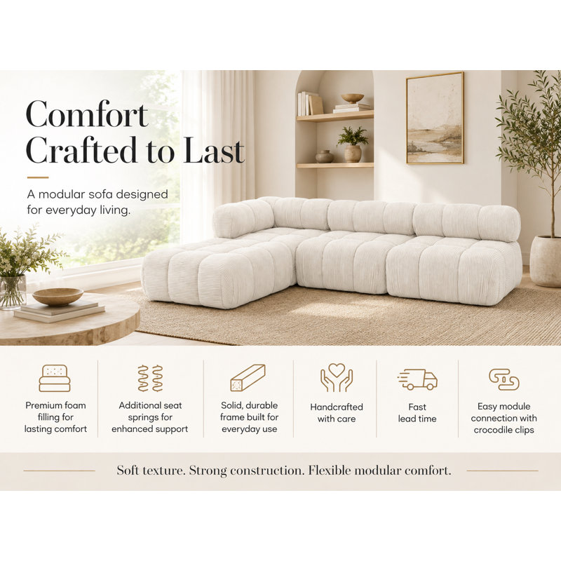 2 Seater Velvet Sofa & Chaise
