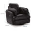 Modie Swivel Glider Recliner Chair with One Pull Motion, Black Leather