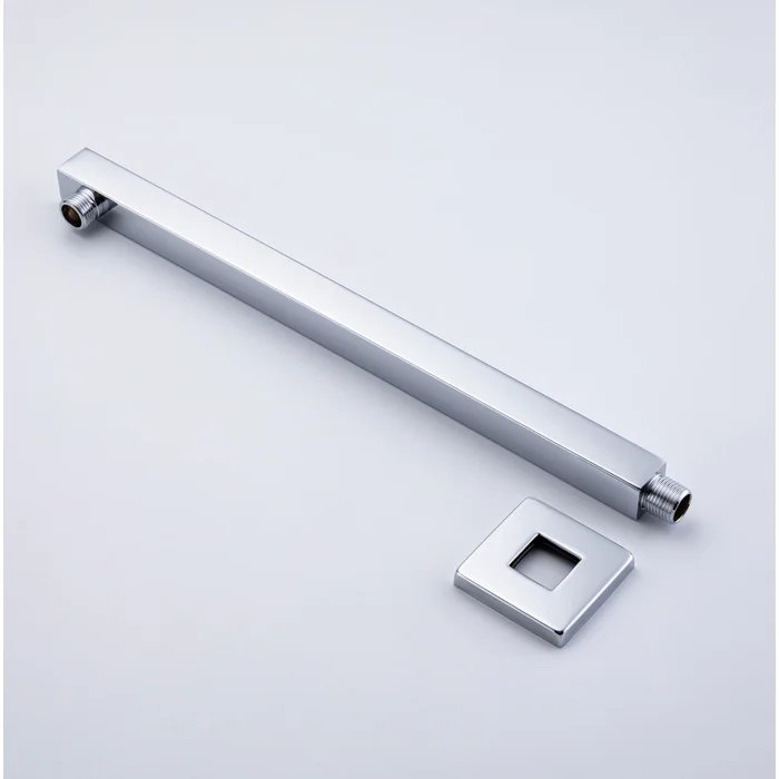 L1LSJ-600A Brushed Gold 600mm 24 Inch Extra-long Square Shower Arm With Flange, Chrome