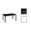 Table de salle à manger d'extérieur pour 6 tables de patio avec plateau en verre noir