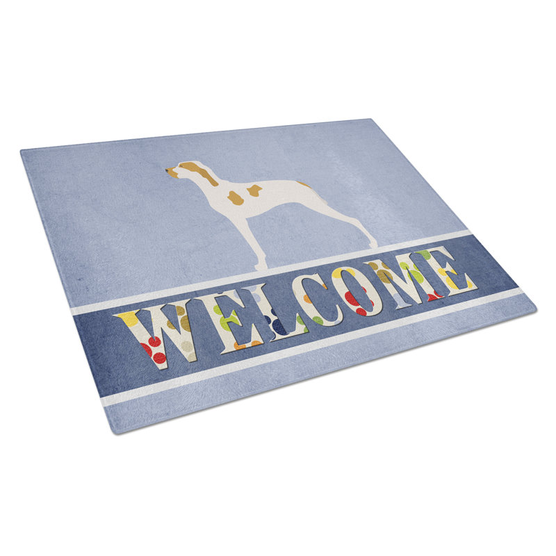 Caroline's Treasures Tempered Glass Welcome Cutting Board, Ariege Pointer