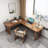 Tan Rectangular Solid Wood desks-803410154-803410152