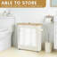 Panier de rangement pliable pour papier hygiénique avec couvercle et poignée en bambou, organisateur de salle de bain de grande capacité pouvant contenir 12 méga ou 16 rouleaux réguliers