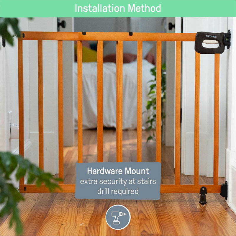 Evalinda Metal Adjustable Pressure Mounted Pet Gate With Door