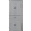 Rangement de salle de bain gris: rangez vos essentiels Essentials dans une armoire grise avec beaucoup de tablettes et de tiroirs-1830398470