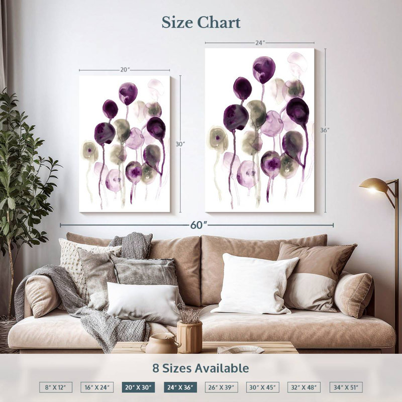 Avery Plum Pods I, 36" H x 24" W