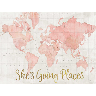 Across the World Shes Going Places - reproduction sur toile