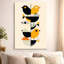Oiseaux géométriques empilés verticalement, conception symétrique, style art abstrait moderne. Art mural encadré en toile - Cadre en bois massif de 24 po x 36 po et 1 po d'épaisseur pour le salon ou la chambre à coucher