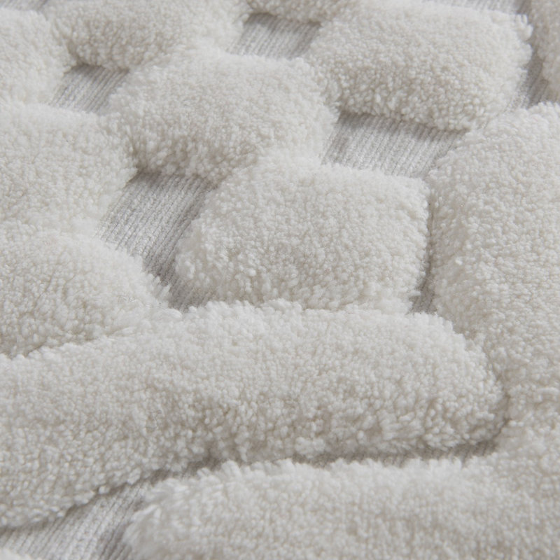 Ensemble de tapis de bain luxueux en coton (2 pièces), écru | Antibactérien, antidérapant sous la surface | Dimensions: 19,7 po x 23,6 po et 23,6 po x 39,4 po | 100% coton, 1,76 lb / yd², lavable à la machine (30 ° C), parfait pour la maison et le spa