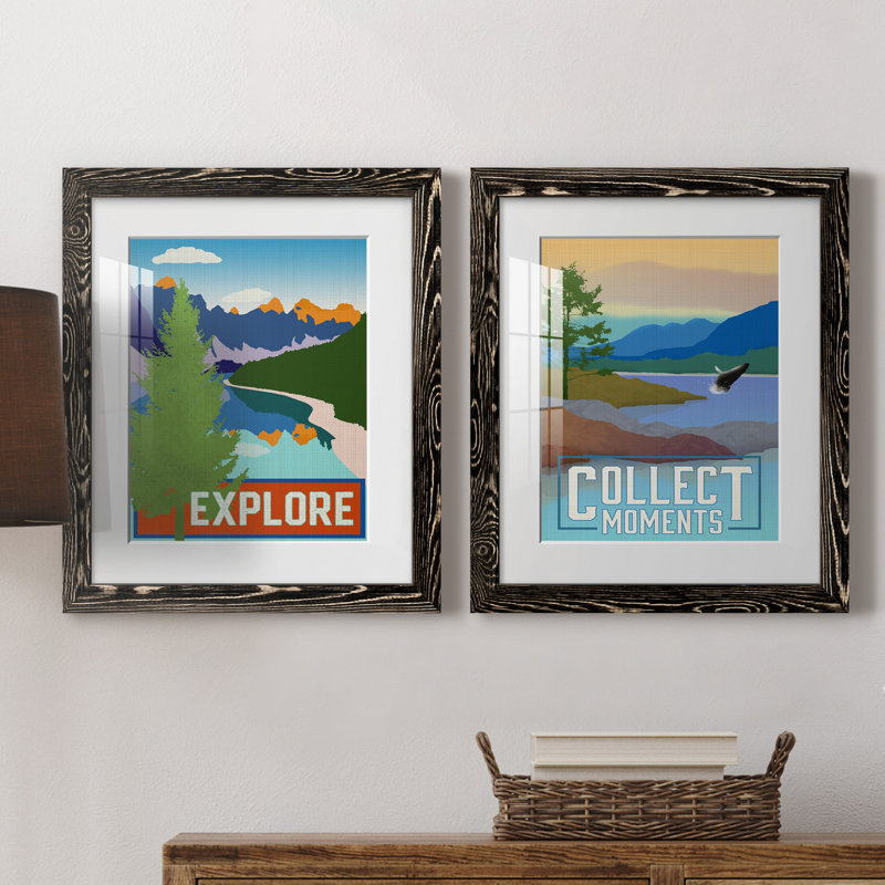 Explore - ensemble d'impressions 2 pièces, H 24 po x l 36 po x P 1,5 po, Blanc, H 31,5 po x l 47 po x P 1,5 po