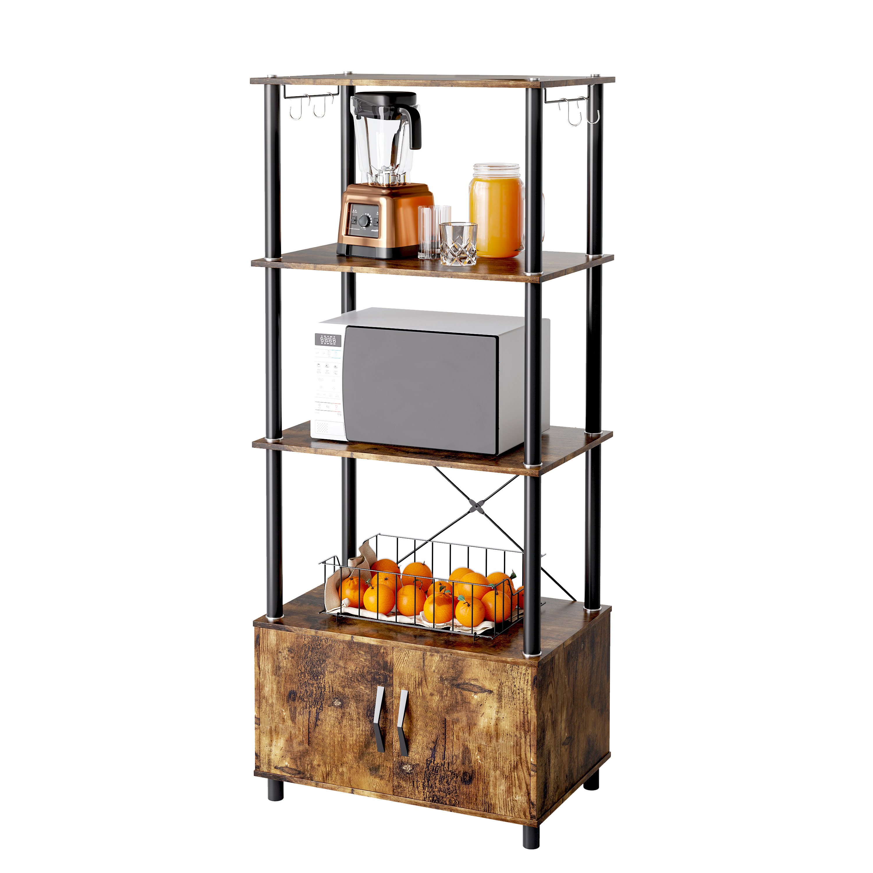 17 Stories 24 Steel Standard Baker's Rack with Wheels, Microwave