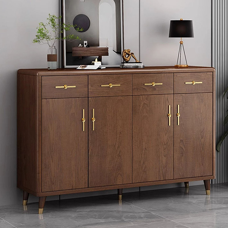 Nut-Brown Solid wood Shoe Storage, 39.37" H x 62.99" W x 13.39" D