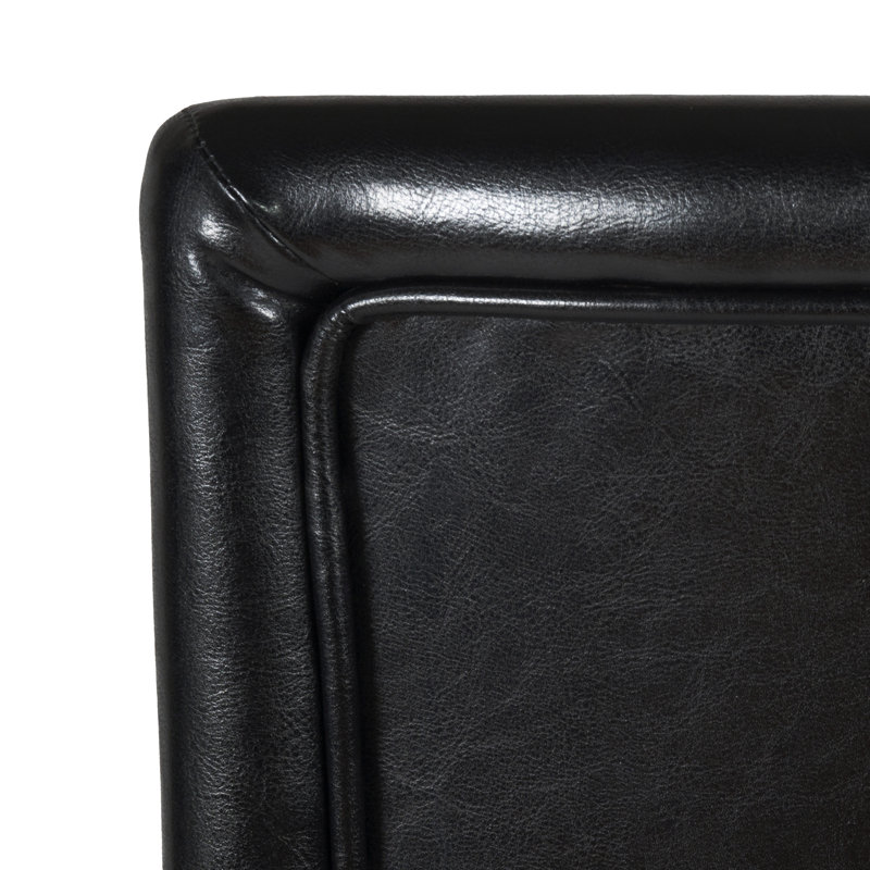 Taib Upholstered Faux Leather Counter Stool, Black