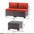 Kalinowski 3-Piece Outdoor Patio Furniture Set With Splash Proof Cushions Tempered Glass Coffee Table And Adjustable Feet Wicker Sofa With Seat Clips For Stability-109306387