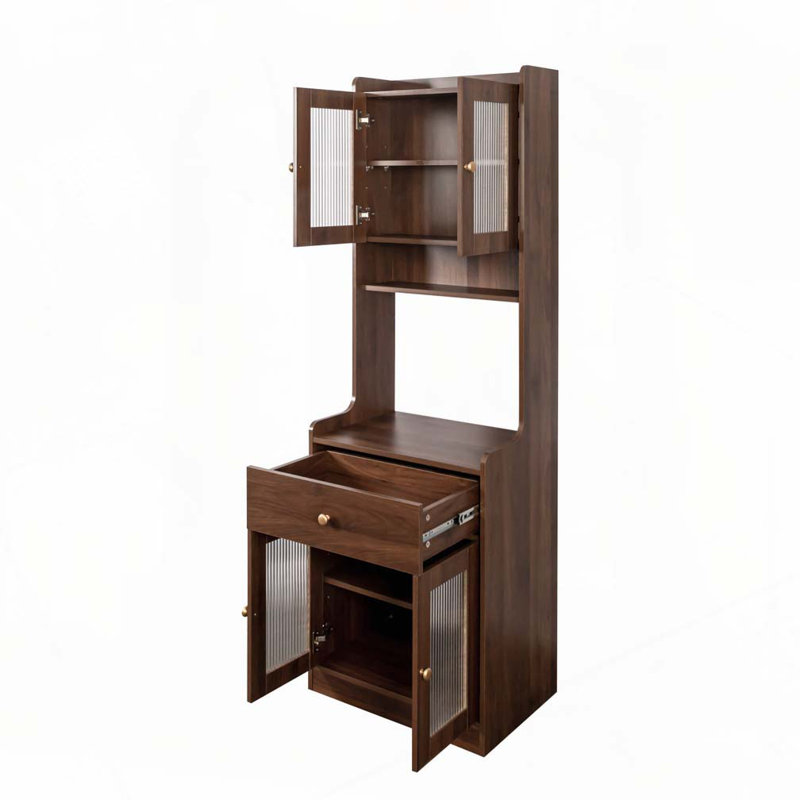 Farmhouse Storage Cabinet with Microwave Stand