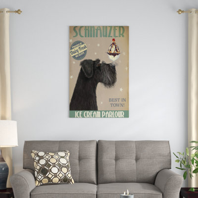 « schnauzer ice crème », reproduction d’impression sur toile tendue Fab Funky