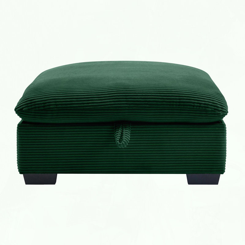 Repose-pieds modulaire en velours côtelé pour canapé, Vert