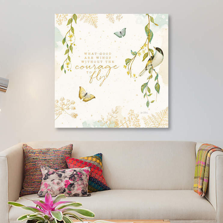«Nature's Wisdom III», art textuel sur toile, H 12 po x l 12 po x P 0,75 po, Toile tendue, Pas de tapis
