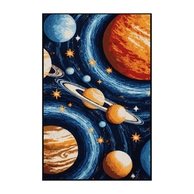Machine Washable Space Gray Area Rug