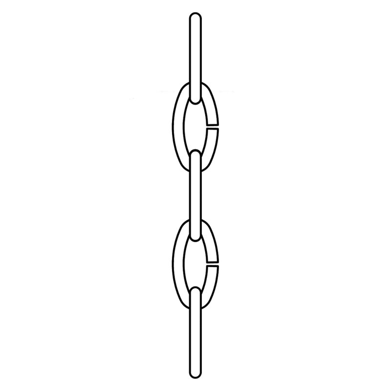 Chaîne de suspension ou de lustre 72 "avec maillons circulaires Brochu, Nickel ancien brossé