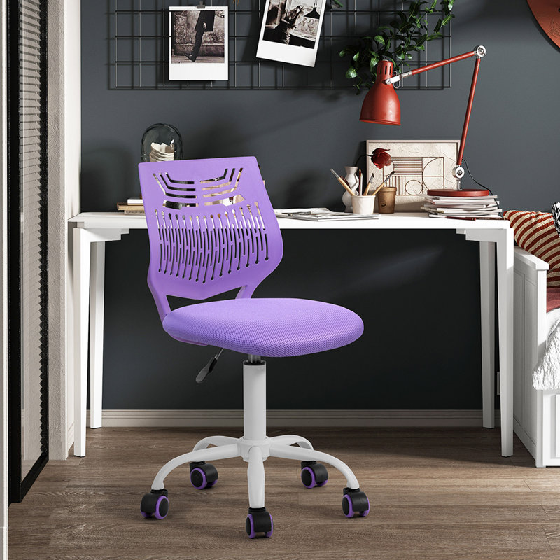 Chaise de bureau / chaise de bureau en plastique Miraan, Mauve