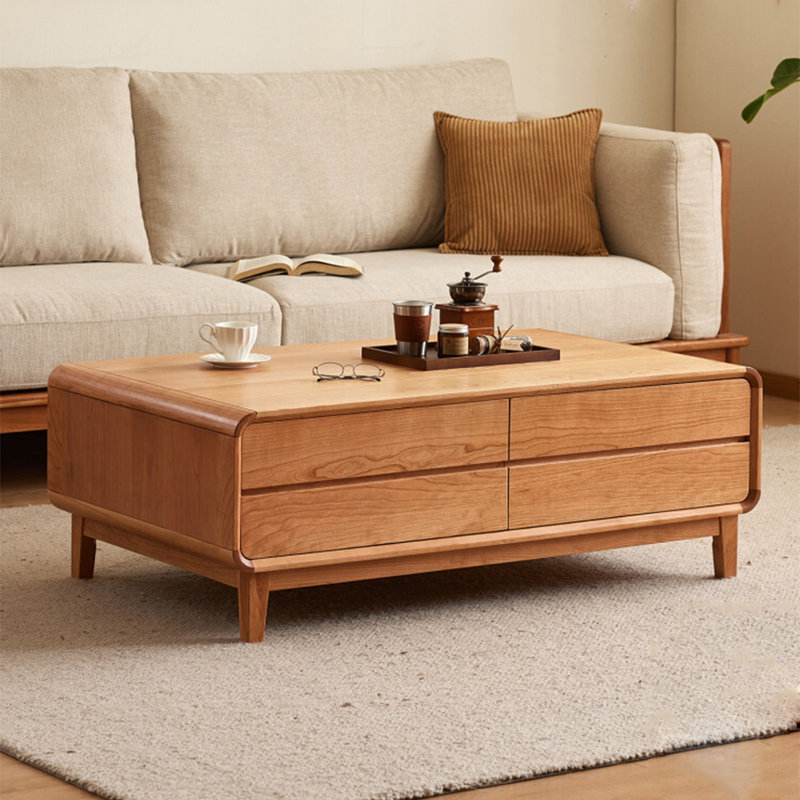 Table basse rectangulaire simple en bois massif
