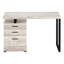 Bureau d'ordinateur, bureau personnel, ordinateur portable, installation à gauche, à droite, tiroirs de rangement, L 48 po, bureau, stratifié beige, métal noir, contemporain