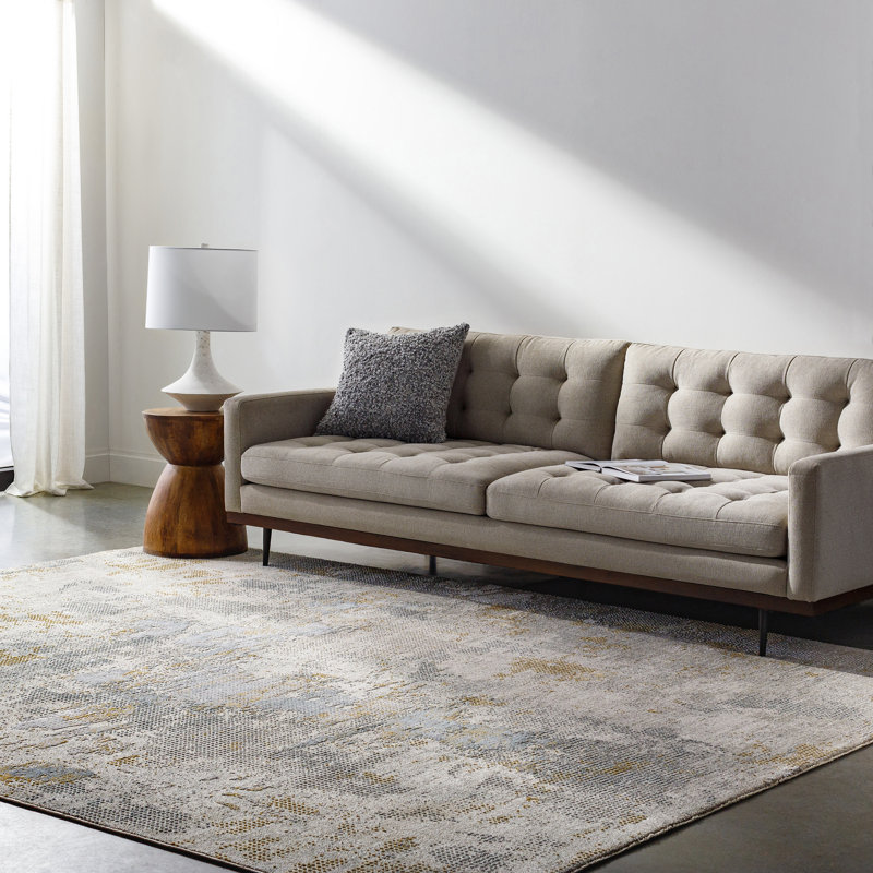 Propes Abstract Gray Area Rug, Rectangle 8' x 10'