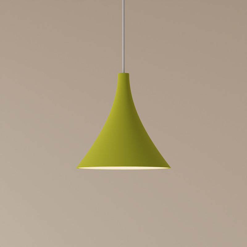 Gota Pendant Light, Sage, White, 14" H x 9.84" W x 9.84" D