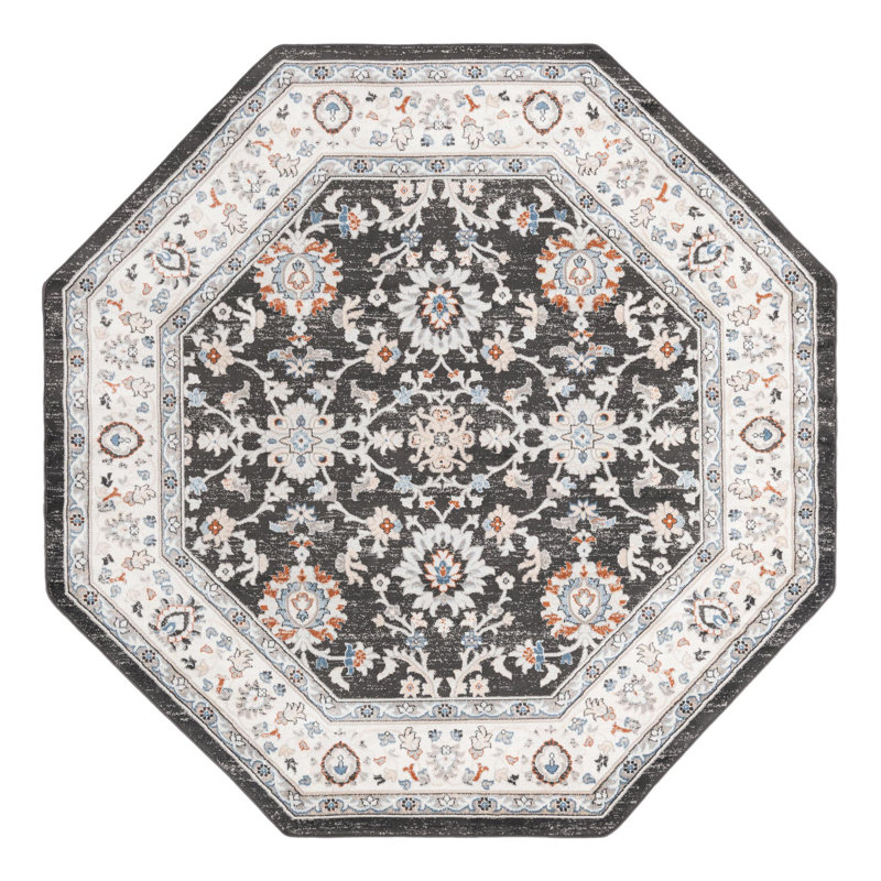 Arends Floral Indoor Rug, Octagon 7'10" x 7'10"