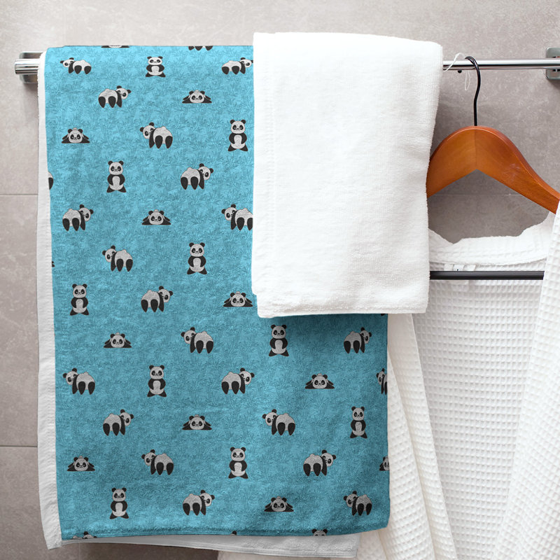 Serviette de bain katelyn elizabeth panda, Bleu
