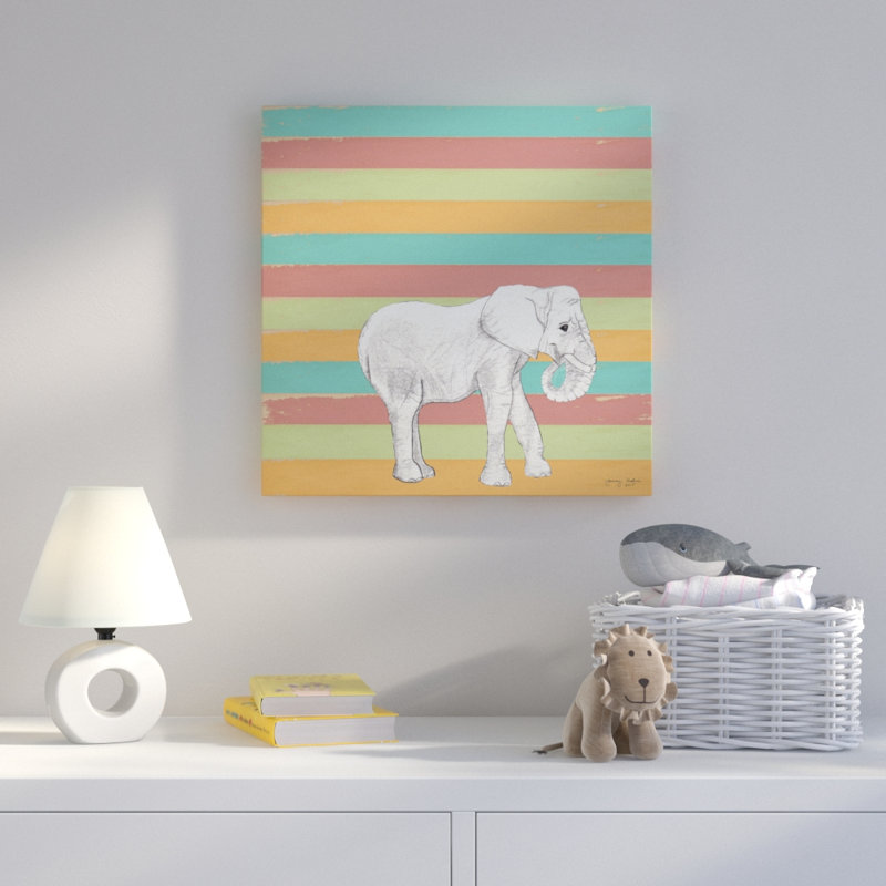 « éléphant ii », art sur toile, H 14 po x l 14 po