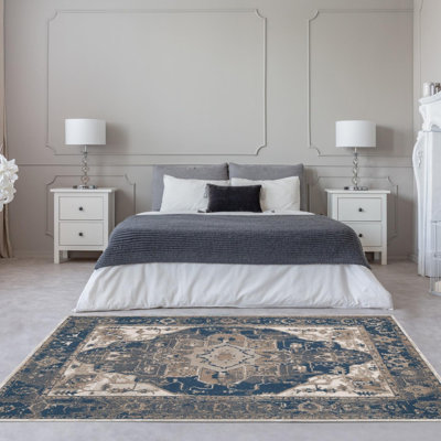 Luxe Weavers Collection 185 Ivory Oriental 9X12 Area Rug