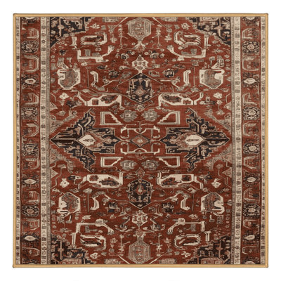 Machine Washable Persian Brown Area Rug