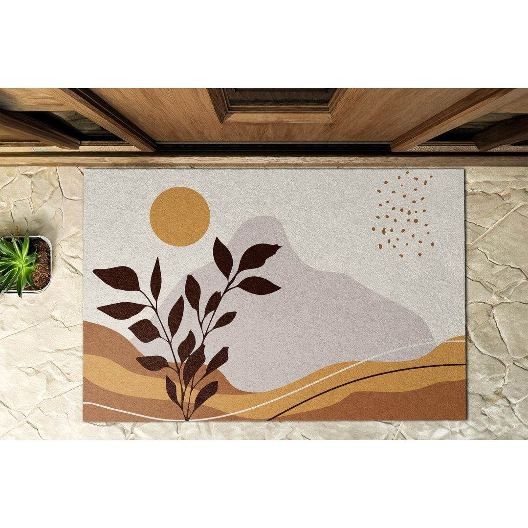 Sommerlandschaft B39 x L59 cm Rutschfeste TÃ¼rmatte fÃ¼r drauÃŸen