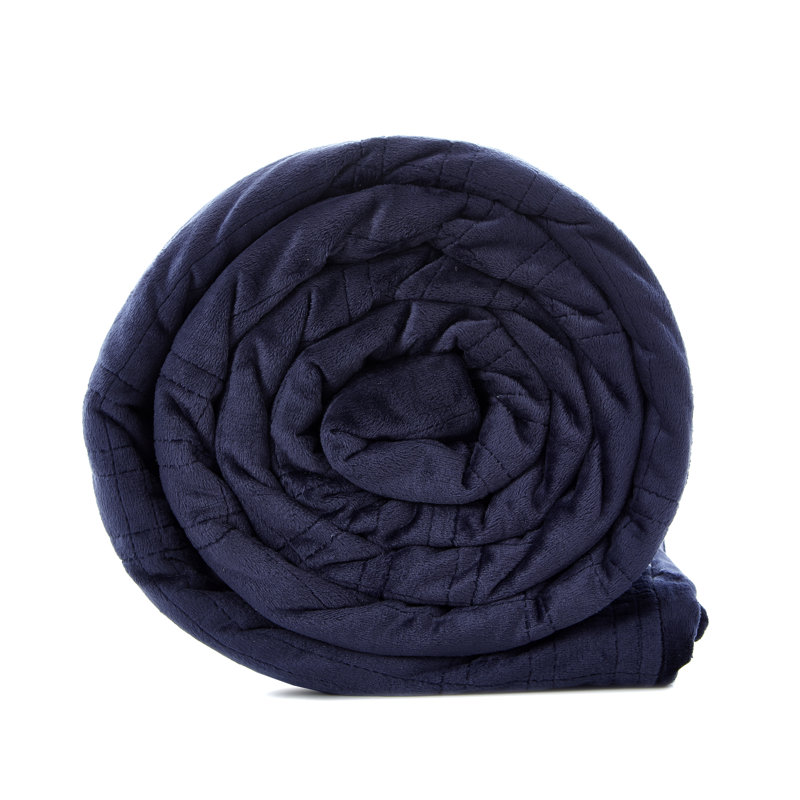 Couverture matelassée pour chambre Yasmine, Bleu marine, l 48 po x L 72 po, 12 lb
