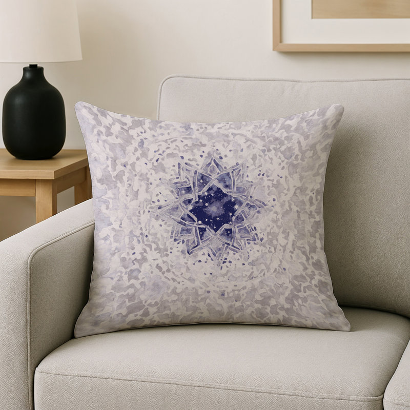Coussin décoratif intérieur / extérieur blanc Modern Modern, Carré 16 po