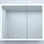 36 po Armoire à pharmacie rectangulaire en aluminium argenté encastré / à fixation en surface avec miroir haute définition l 30 po x H 30 po, DEL intégrée, dossier robuste, tablettes réglables, horloge de charge à détection automatique,