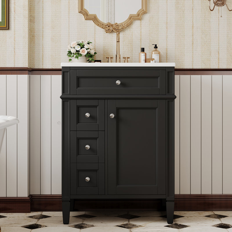 Meuble-lavabo de salle de bain, Black, Black