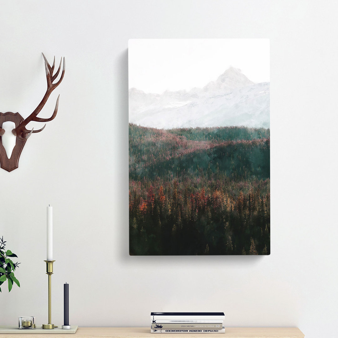 Fir Tree Forest Abstract - Wrapped Canvas