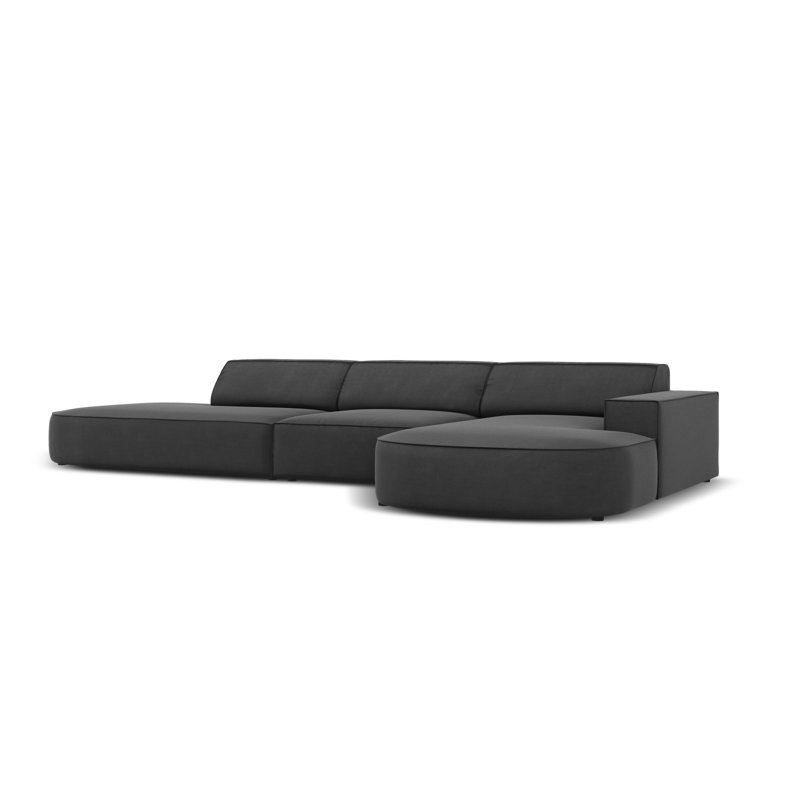 Modular L-Shaped Corner Sofa, Dark Grey, Right Hand Facing
