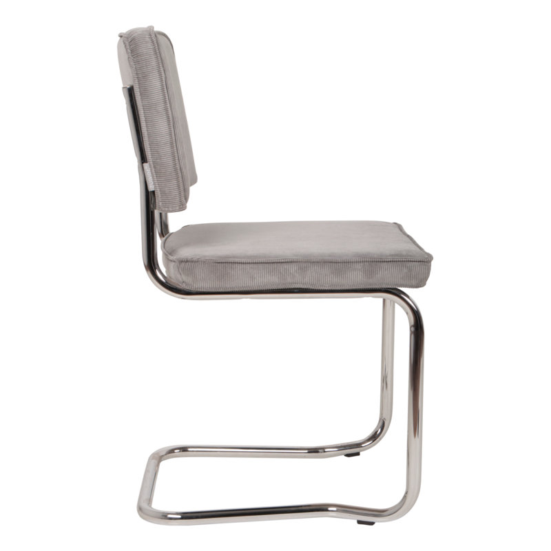 Ridge Kink Upholstered Dining Chair, Gray, Silver