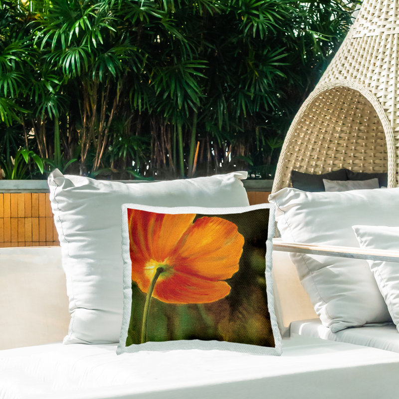 Floral Outdoor Throw Pillow