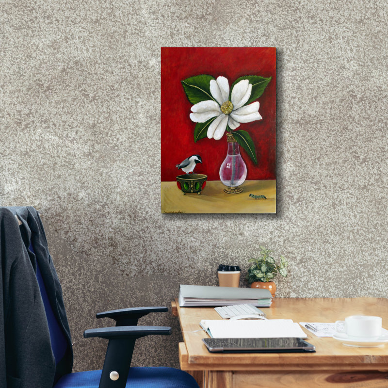 "Mésange" par Catherine A Nolin, H 26 po x l 18 po x P 0,75 po
