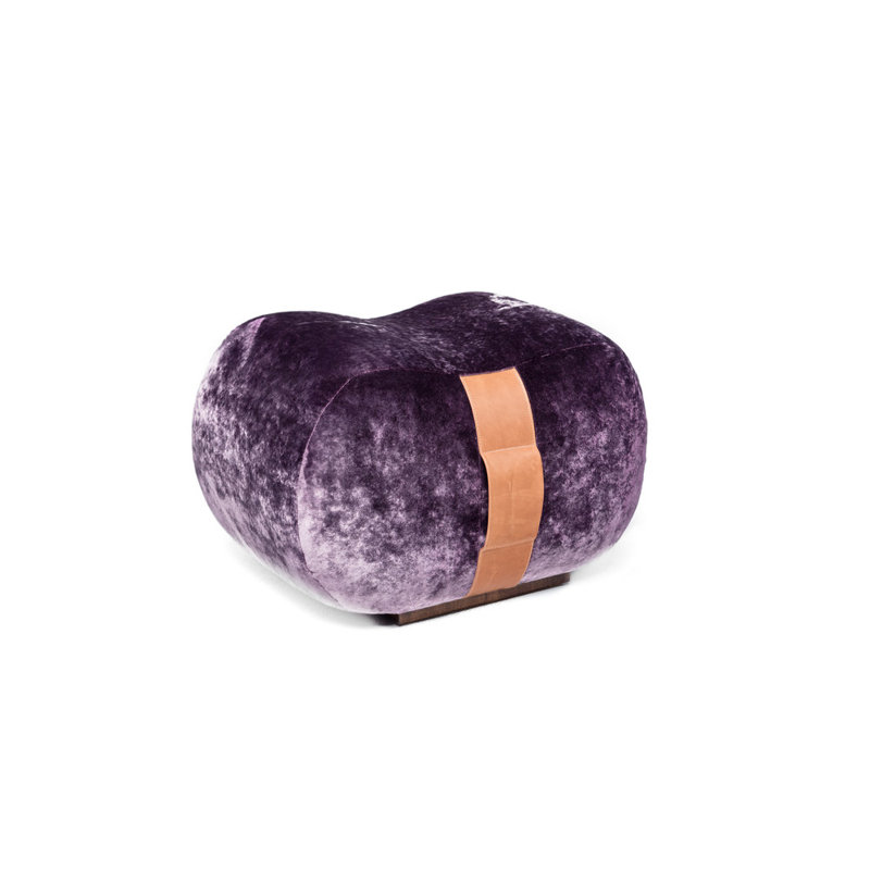 Milo Velvet Ottoman, Violet/Chesterfield Velvet
