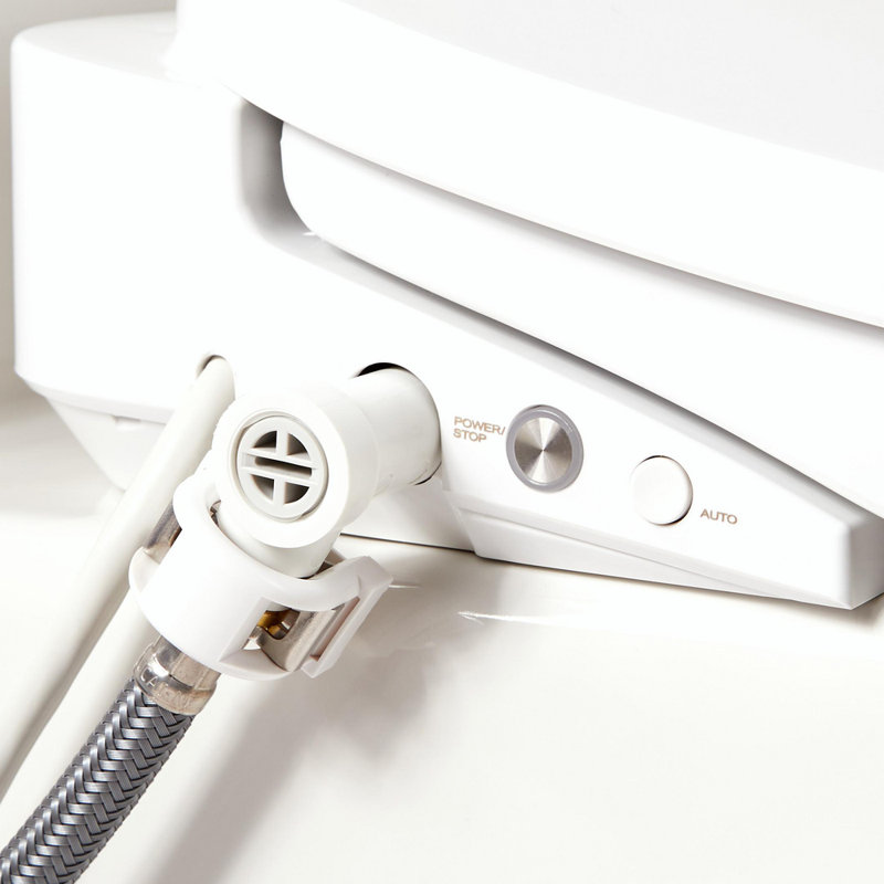 Lavrik Two-Piece Elongated Toilet with Reversible Tank - Bidet Seat  - Chrome Handle, Chrome