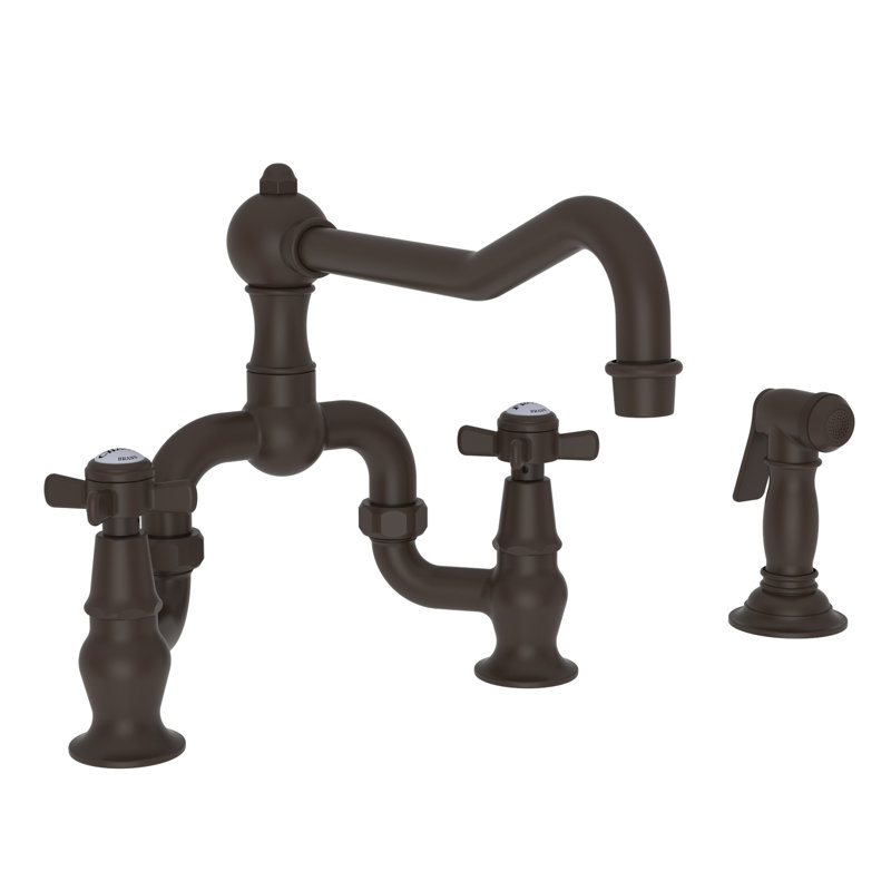 Fairfield Kitchen Bridge Faucet with Side Spray, Oil Rubbed Bronze